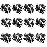 Anel de Guardanapo Folha Grega Dourada - Kit com 12 Peças