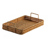 Bandeja Retangular de Vime Artesanal com Alça