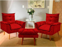 Kit Ágatha - 2 Poltronas + Puff | Elegância para a sua Casa