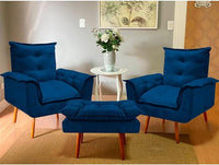 Kit Ágatha - 2 Poltronas + Puff | Elegância para a sua Casa