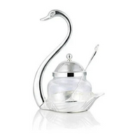 Açucareiro de Vidro em Formato de Cisne