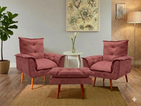 Kit Ágatha - 2 Poltronas + Puff | Elegância para a sua Casa