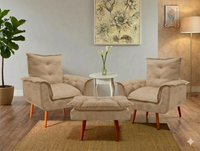 Kit Ágatha - 2 Poltronas + Puff | Elegância para a sua Casa