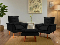 Kit Ágatha - 2 Poltronas + Puff | Elegância para a sua Casa