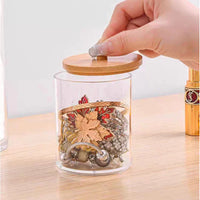 Pote Organizador Multiuso com Tampa de Bambu – Linha Eco Clear