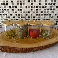 Pote Organizador Multiuso com Tampa de Bambu – Linha Eco Clear