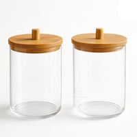 Pote Organizador Multiuso com Tampa de Bambu – Linha Eco Clear