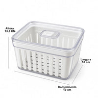 Kit 4 Organizadores com Cesto de Drenagem e Respiro – Linha Fresh 3,8L