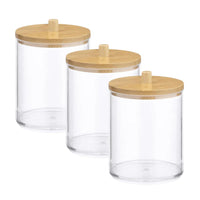 Pote Organizador Multiuso com Tampa de Bambu – Linha Eco Clear