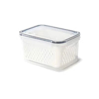 Vasilha de Plástico para Geladeira com Tampa e Drenagem