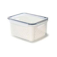 Vasilha de Plástico para Geladeira com Tampa e Drenagem