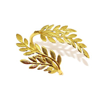 Anel de Guardanapo Folha Grega Dourada - Kit com 12 Peças