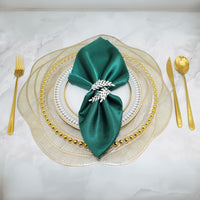 Anel de Guardanapo Folha Grega Dourada - Kit com 12 Peças