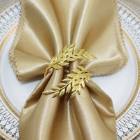 Anel de Guardanapo Folha Grega Dourada - Kit com 12 Peças