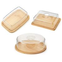 Bandeja de Bambu com Tampa em Acrílico Retangular