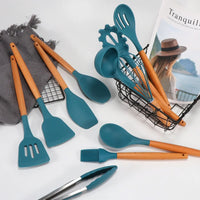 Kit de Utensílios de Cozinha em Silicone com Resistência ao Calor