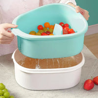 Lavadora de Frutas e Legumes com Escova Giratória e Escorredor