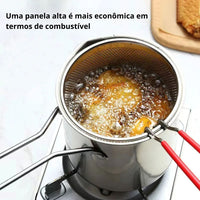 Panela de Fritura em Aço Inox com Cesto