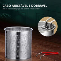 Panela de Fritura em Aço Inox com Cesto
