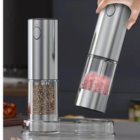 Moedor de Sal e Pimenta Elétrico com USB Recarregável e Luz LED