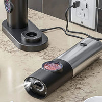 Moedor de Sal e Pimenta Elétrico com USB Recarregável e Nível de Moagem Ajustável
