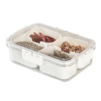 Caixa de Especiarias e Petiscos com Vedação Hermética e Divisórias