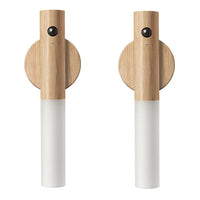 Arandela Magnética em Madeira Natural – Sensor Inteligente (Sem Fio)