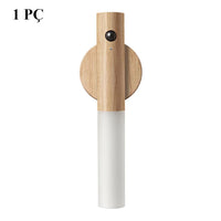 Arandela Magnética em Madeira Natural – Sensor Inteligente (Sem Fio)