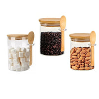 Kit 6 Porta-Temperos com Colher de Bambu – Linha Eco Spice (200ml)