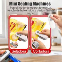 Mini Seladora de Embalagens Térmica 2 em 1 (USB) – Linha Fresh Keep